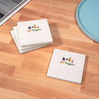 CafePress Eat Veggies Vegetarian Veganism Veget Tumbled Stone - Set of 4 Coasters Set of 4 - Image 3