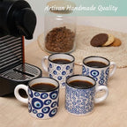 Ceramic Espresso Cups, 5 Oz Espresso Cups Set of 4, Handmade Espresso Cup, 2.75 Inch Espresso Mugs, Multicolor Demitasse Cups, Microwave & Dishwasher Safe Espresso Mugs, Coffe Mug Set (NAZAR CHARM) - Image 4