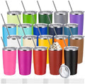 YOUKE OLA 20 Pack Stainless Steel Tumbler Vacuum Insulated Travel Mug Bulk Powder Coated Coffee Mug Gift for Laser Engrave, 20oz Mix Colors by YOUKEOLA