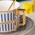 CwlwGO-Bone China Blue And White Tea Cup Sets,Ceramic Cup and Saucer Service for 4,Elegance Afternoon teapot and cup Set,Tea Sets for Women, Tea Cups and Saucer Set for Adults. - Image 6