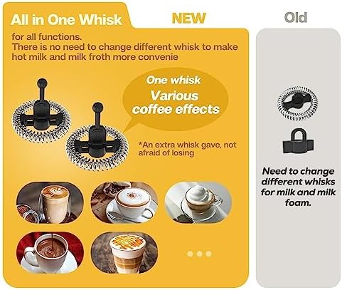 Electric Milk foam machine, hot/cold chocolate mixer, cappuccino latte, fully automatic, M1A (Size : (0 5 l, Color : M1A BK_CHINA_US) - Image 3