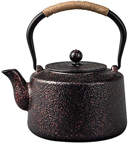 Cast Iron teapot,Classic Tea Kettle,Large Cast Iron Tea Kettle with Stainless Steel Infuser for Electric Ceramic Stove, Japanese Tea Kettle, Red 1400ML by Unknown