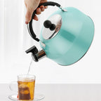 Cabilock Whistling Tea Kettle Stainless Steel Boiling Kettle for Stovetop Teapot with Non Dripping Spout Comfortable Handle 7.48 X 7.28 X 7.28 Home and Office - Image 2