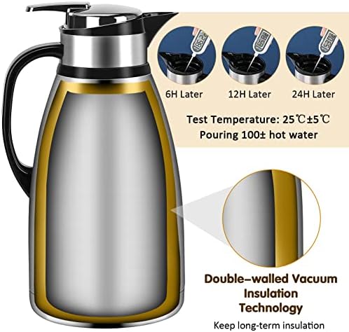 102 Oz Coffee Carafes for Keeping Hot, Stainless Steel Thermal Carafe - Image 4