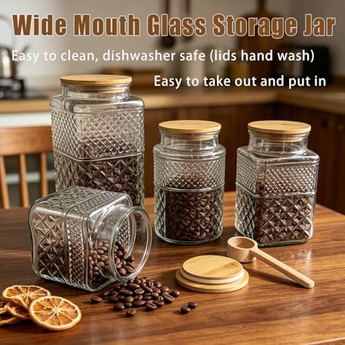 60oz Coffee and Sugar Container Set of 2 Glass Jar with Airtight Lid - Image 2