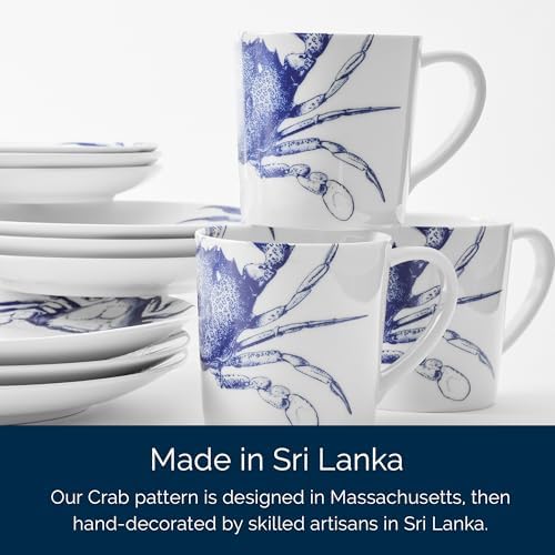 Caskata Crabs Blue Oversized Mugs Set of 4 | High-Design Premium Lead-Free Porcelain Mug Set for Entertaining or Everyday | Unique Party Mugs for Wedding or Birthdays | 14 oz - Image 5