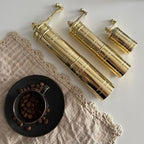 Turkish Coffee Grinder Set of 3 - Brass Manual Mill with Folding Handle and Adjustable Grind for Coffee Beans and Black Pepper Only, Not for Salt, 8.7, 7 and 3.3 Inch, Gold Kitchen Decor Gift - Image 5