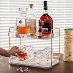 Seoneiro Whiskey Tray, Glass Cup Rack, Mug Holder, Coffee Cup Organizer, Bathroom Countertop Organizer with Drain Board Wine Glass Decorative, Food Tray, Kitchen Spice Rack - Image 6
