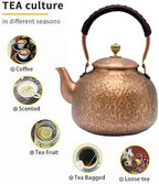 YJX Copper Tea Kettle For Stovetop, Japanese Style Non-Coating Pure Copper Teapot with Stainless Steel Infuser For Loose Tea, Large and Solid Tea Pot For 3-7 Cups (2000ml) - Image 3