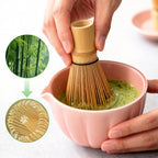 6-Piece Matcha Set Kit, Japanese Matcha Tea Making Set with Ceramic Matcha Bowl, Whisk, Scoop, Sifter, Whisk Holder & Brush, Matcha Starter Kit for Beginners and Tea Enthusiasts, Pink - Image 5