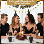 Sieral 60 Pack Reusable Plastic Cups with Lids Straws,Black - Image 5