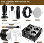 9 PCS 54mm Espresso Accessories Kit with Tamper Station - Image 3