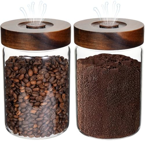 Glass Spice Jars Seasoning Containers Small Glass Jars with Lids Airtight Food Storage Canister for Kitchen Pantry Sugar Tea Coffee Bean Nuts Cookies Herbs Salt (30oz(900ml)*2 pack) by Foyofly