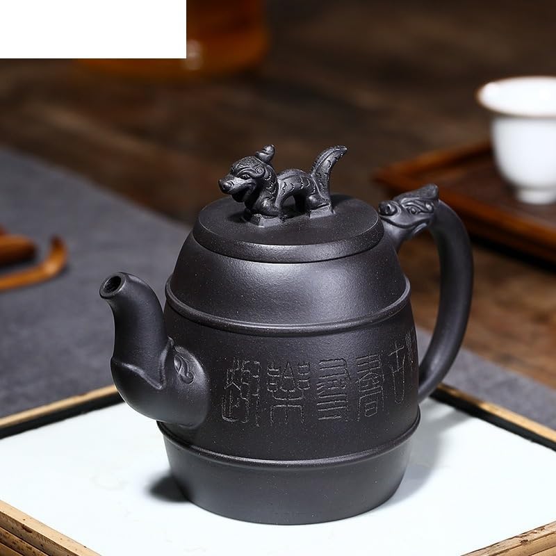 Tea Kettle 420ml Purple Clay Teapot Master Handmade Dragon Pot Raw Ore Black Mud Kettle with Infuser Zisha Teaset Ceramic Tea Infuser - Image 2
