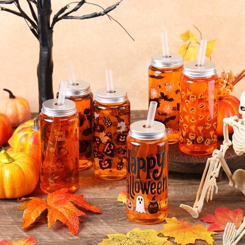 Skylety 30 Pcs Halloween Cups with Lids Straws 13.5 oz Bloody,Pumpkin - Image 4