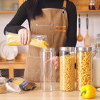 6 Pcs 68oz Clear Canisters Set for Kitchen, Glass Jars with Lids - Image 4
