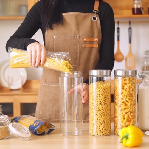 6 Pcs 68oz Clear Canisters Set for Kitchen, Glass Jars with Lids - Image 4