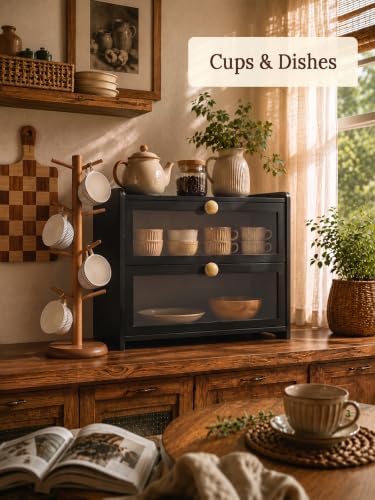 Bread Box for Kitchen Countertop Large Capacity with Top Storage Shelf - Image 4