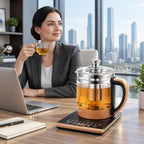 1.8l Electric Glass Kettle,800w Tea Maker with 18 Smart Menus,24h Timer,Temperature Control,Infuser,Water Boiler for Coffee Soup - Image 5