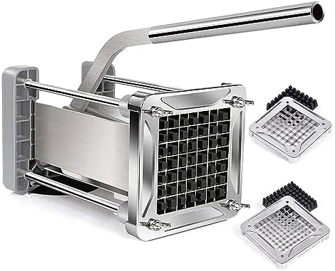 French Fry Cutter, Sopito Professional Potato Cutter Stainless Steel with 1/2-Inch and 3/8-Inch Blade Great for Potatoes Carrots Cucumbers by Sopito