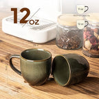 theterra Ceramic Coffee Mugs Set of 6, 12 oz Coffee Cups with Handle - Image 2