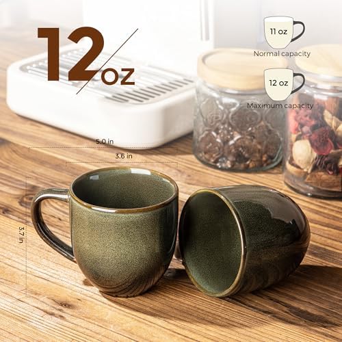 theterra Ceramic Coffee Mugs Set of 6, 12 oz Coffee Cups with Handle - Image 2