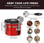 ShanSon Coffee Canister Set Airtight Coffee Container Set Stainless Steel Coffee Bean Storage Container Set with CO2 Release Valve and Scoop Coffee Canister for Beans,Grounds,Sugar,Flour,Tea,Cereal - Image 2