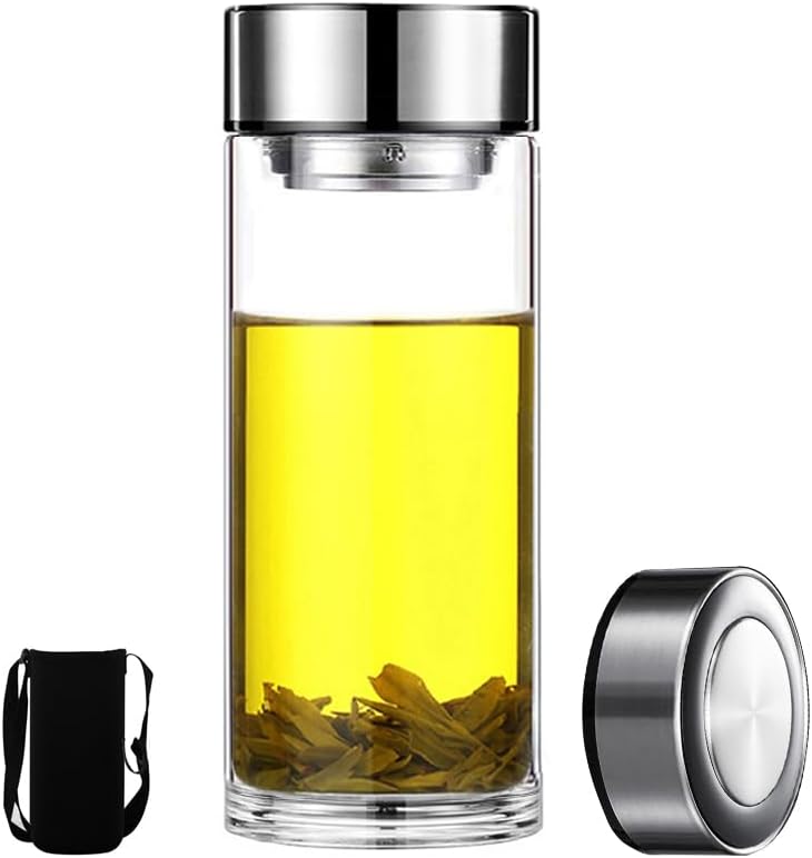 1200ML/40.58oz single-layer glass cup, sealed and leak-proof, with lid, heat-resistant cup cover, storage bottle, drinking set, suitable for holding milk, coffee, beverages, etc by Unknown