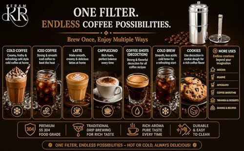 KERAM South indian filter coffee maker indian style 25.4 oz (750 ml) - Image 5