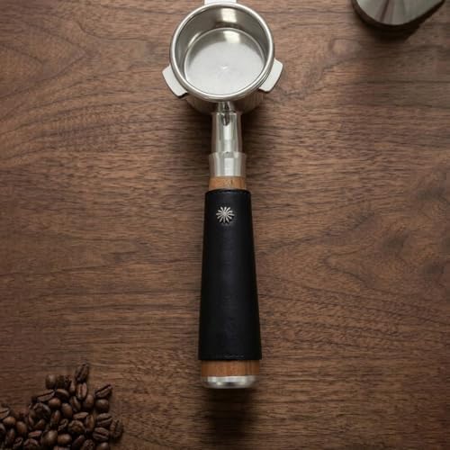 54mm Bottomless Portafilter with Handmade Genuine Leather Sleeve, Compatible with Breville 870/875/878/880 Espresso Machines, Stainless Steel Naked Portafilter Replacement - Image 3