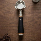 54mm Bottomless Portafilter with Handmade Genuine Leather Sleeve, Compatible with Breville 870/875/878/880 Espresso Machines, Stainless Steel Naked Portafilter Replacement - Image 3