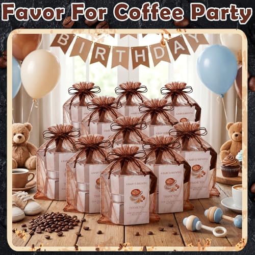 12 Set A Baby Is Brewing Baby Shower Party Favors Aluminum Moka Pot - Image 5