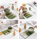Traditional Japanese Matcha Tea Set, Handcrafted Ceramic Bowl with Bamboo Whisk, Scoop and Stand, Complete 4-Piece Ceremonial Kit for Tea Preparation (Green) - Image 4