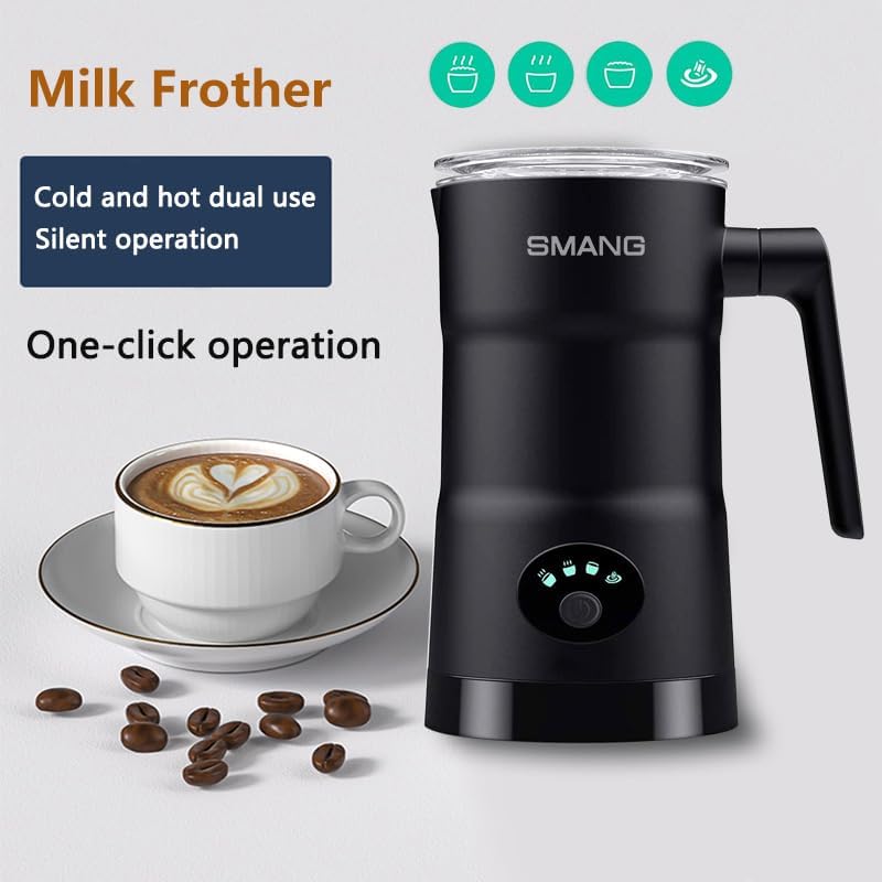 Electric Milk Frother, 4 in 1 Milk Steamer, 11.8oz/350ml Automatic Warm and Cold Foam Maker, Milk Warmer for Latte, Cappuccinos, Macchiato, Hot Chocolate, Coffee, Matte Black - Image 2