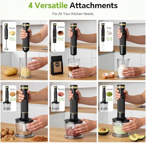1200W Immersion Blender Handheld, 5-in-1 Variable Speed - Image 4