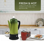 Elite Gourmet 12-Cup Vintage 50's Electric Coffee Percolator, Retro Green - Image 6