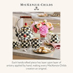 MACKENZIE-CHILDS Tea Kettle, 2 Quarts, Black-and-White Courtly Check - Image 6