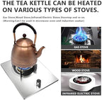 54.1oz Copper Tea Kettle for Stovetop Safe, Chinese Style Non-Coating Real Pure Copper Teapot with Tea Ball for Loose Tea, Handmade Solid Tea Pot(1600ml) - Image 4