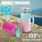 Hydraful 64 oz Tumbler with Handle and Straw - 100% Leak-Proof - Insulated Cup Reusable Stainless Steel Large Water Bottle Travel Mug for Gym, Hiking, and Camping - Gifts for Women Men Him Her - Image 5