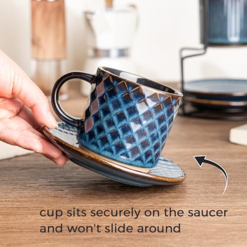 GBhome 6 OZ Coffee Mugs with Saucer and Stand, Ceramic Espresso Coffee Cup - Image 5