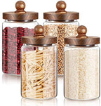 Gerrii 4 Pcs 32 oz Glass Jars with Acacia Wood Lids, Airtight Canisters by Gerrii