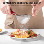U-Taste 18/8 Stainless Steel 18/8 Stainless Steel 3.35in 30 Mesh Kitchen Food Sieve (Red) and 18/8 Stainless Steel 7" Mini Whisk for Cooking - Image 5