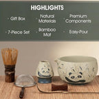 Matcha Set, 7-Piece Matcha Whisk Set with Bowl & 100-Prong Whisk - Image 2