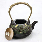KYUSAR Japanese Cast Iron Teapot Chinese Teapot 1.2L/1200ML Japanese Cast Iron Tea Pot Japanese Kettle Hand-Painted Kettle Teapot for Family Afternoon Tea Tetsubin Tea Pot - Image 2
