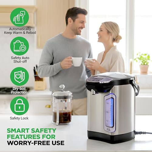 NutriChef Hot Water Dispenser, 4L Water Boiler and Warmer - Image 5