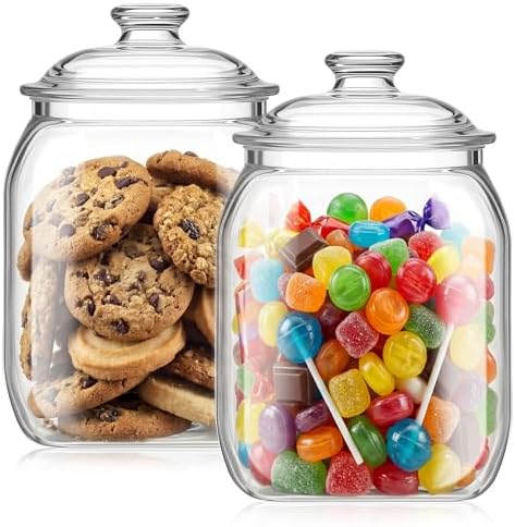 Suclain 2 Pack Acrylic Cookie Candy Jar with Lid, 1 Gallon by Suclain