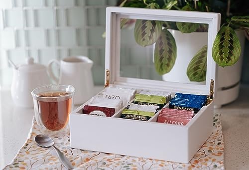 Break Tradition Wooden Tea Organizer For Tea Bags, White - Image 5