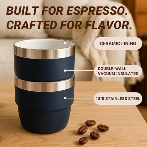 2 Pack 4 oz Espresso Cup with 2 Pack 6 oz Espresso Mug - Image 2