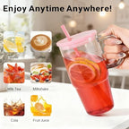 6Pcs 20oz Acrylic Tumbler with Handle, Plastic Cups with Lids and Straw - Image 4