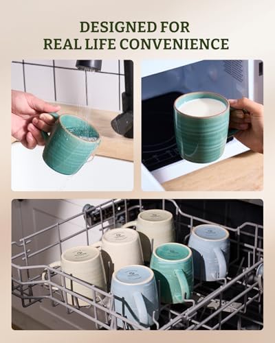 famiware Coffee Mugs Set of 6, Meteor 13 oz Ceramic Mug Cup Set with Handle - Image 5
